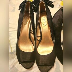 Elegant Black Peep-Toe Heels